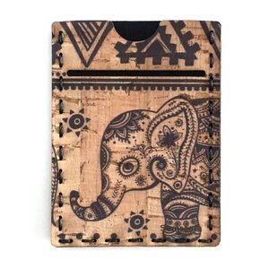 Sumsaara Good Luck Elephant Cork Card Holder